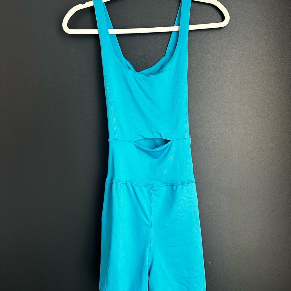 Blue workout romper